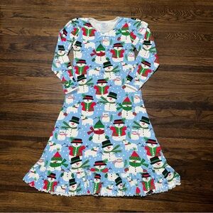 Sara’s Prints Snowman Kids Nightgown Pajama size 10